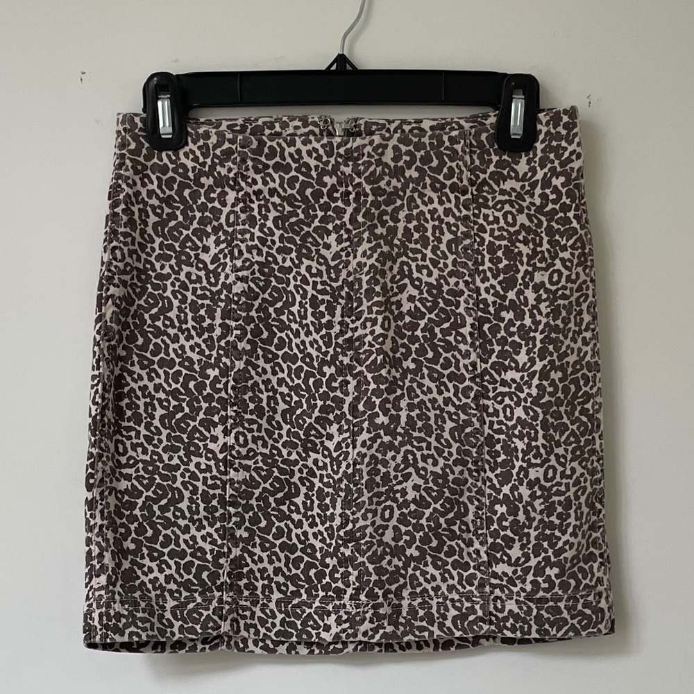 Cheetah denim skirt